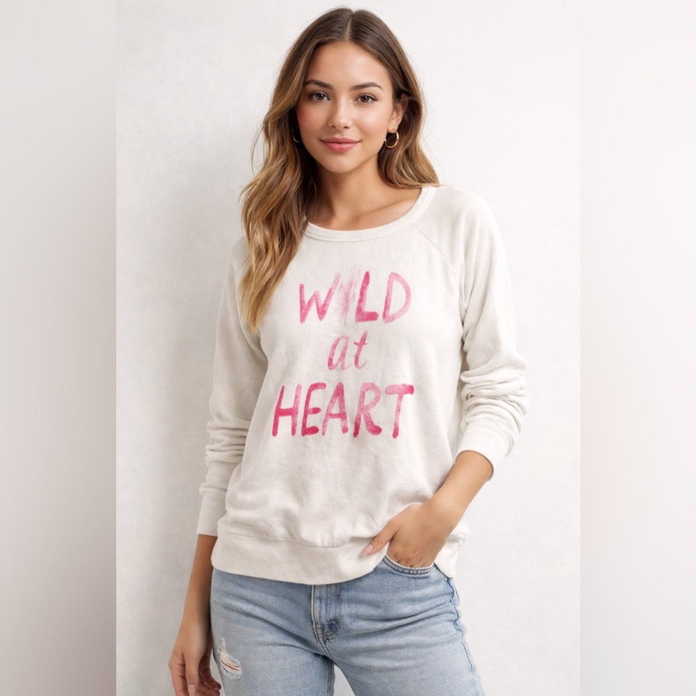 Chazor‎ White Graphic Sweatshirt Sz. S